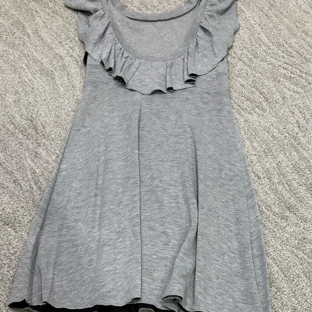 Free People Light Gray Kids Dress with Ruffles
